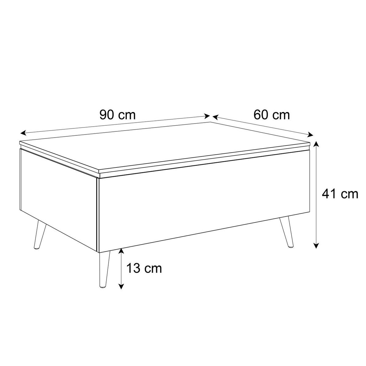 COUCHTISCH AURORA mit Staufach Kaschmir mit schräge Goldchrom Fuße - Kaschmir/Goldfarben, Holzwerkstoff/Metall (60/90/41cm) - Lookway