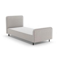 POLSTERBETT Lami 90x200, Einzelbett mit Bettkasten, ohne Matratze, Beige - Beige/Schwarz, Textil/Metall (90/200cm) - Beautysofa