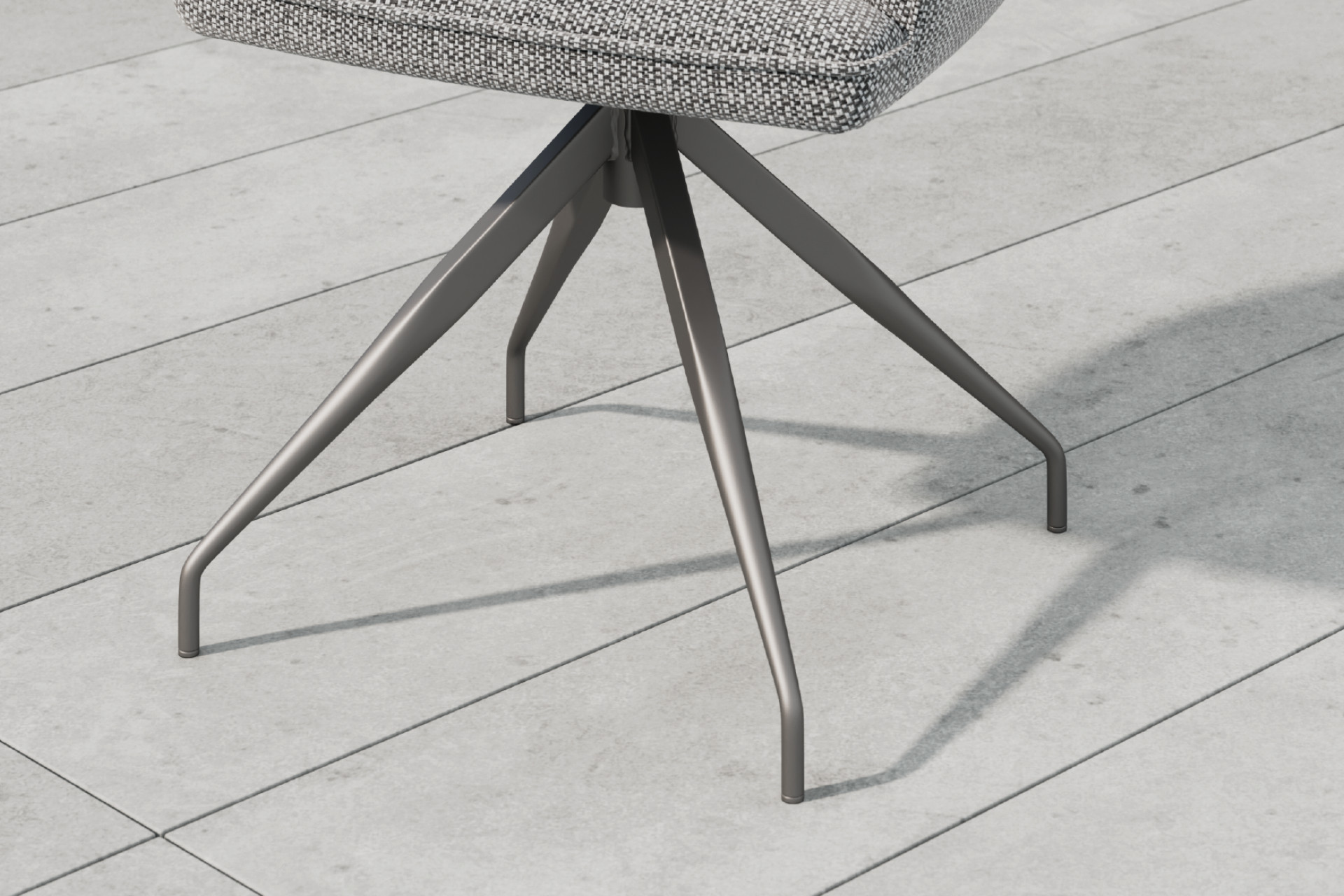Gartenstuhl Drehkreuz Stuhlbeine Anthrazit Eisen und Aluminium Sitzfäche 360° drehbar 