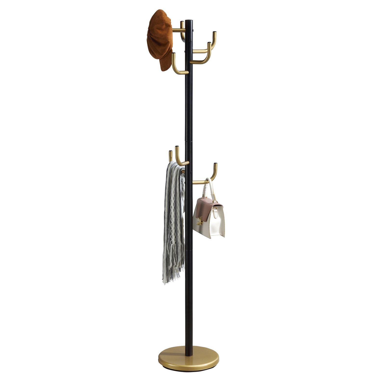KLEIDERSTÄNDER MILA schwarz/gold - Goldfarben/Schwarz, Metall (30/174/30cm) - IDIMEX