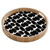 TABLETT Modern - Gemustert - Schwarz 40x40 cm - Schwarz, Holz (40/5/5cm) - OnlyWow