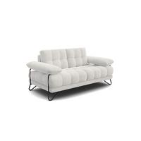 SOFA BUBBARA 2-Sitzer, creme - Creme/Schwarz, Holz/Textil (185/87/96cm) - Wozimo