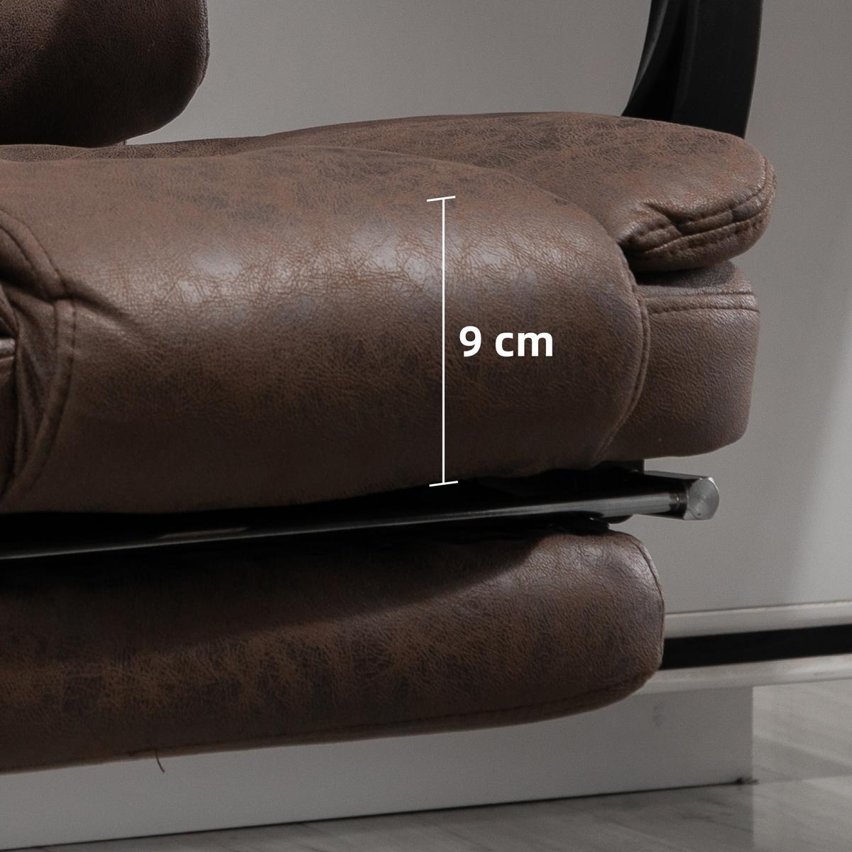 CHEFSESSEL mit Massagefunktion, Ergonomisch Schreibtischstuhl mit Liegefunktion - Silberfarben/Braun, Kunststoff/Textil (70/119/65cm) - Vinsetto