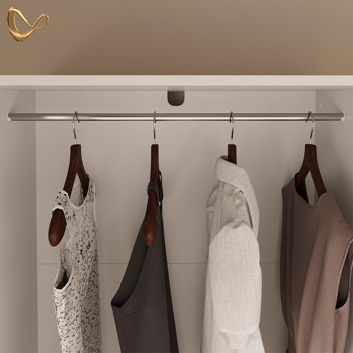 KLEIDERSCHRANK Trento Weiß - Weiß, Holzwerkstoff (80/200/50cm) - Livinity®