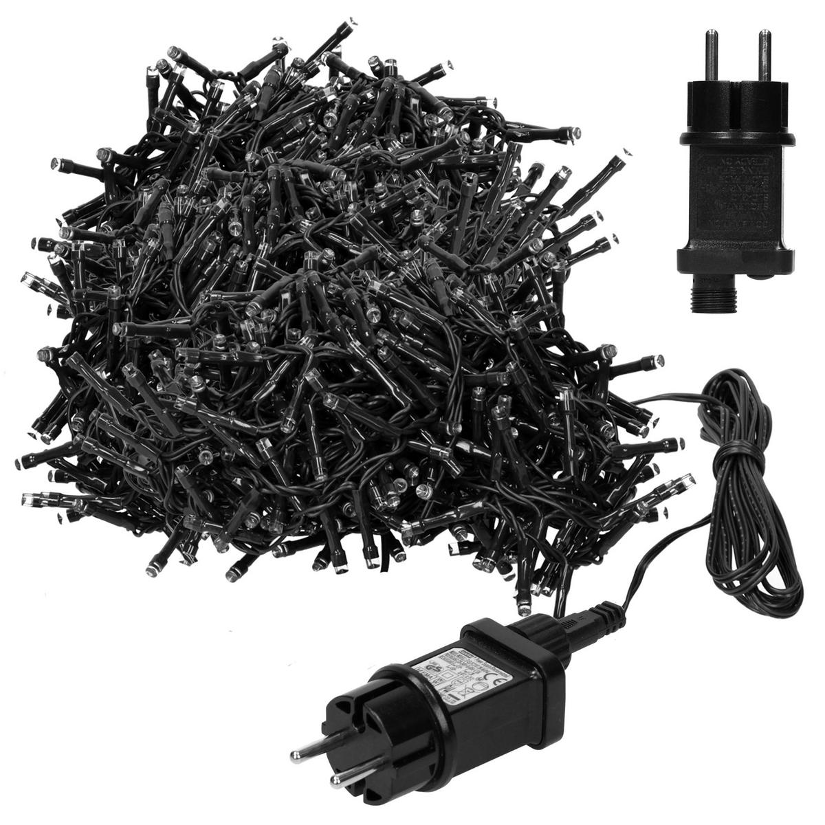 LED CLUSTER LICHTERKETTE 39m 3000LED Kaltweiß - Weiß, Kunststoff (4200cm) - ECD-Germany