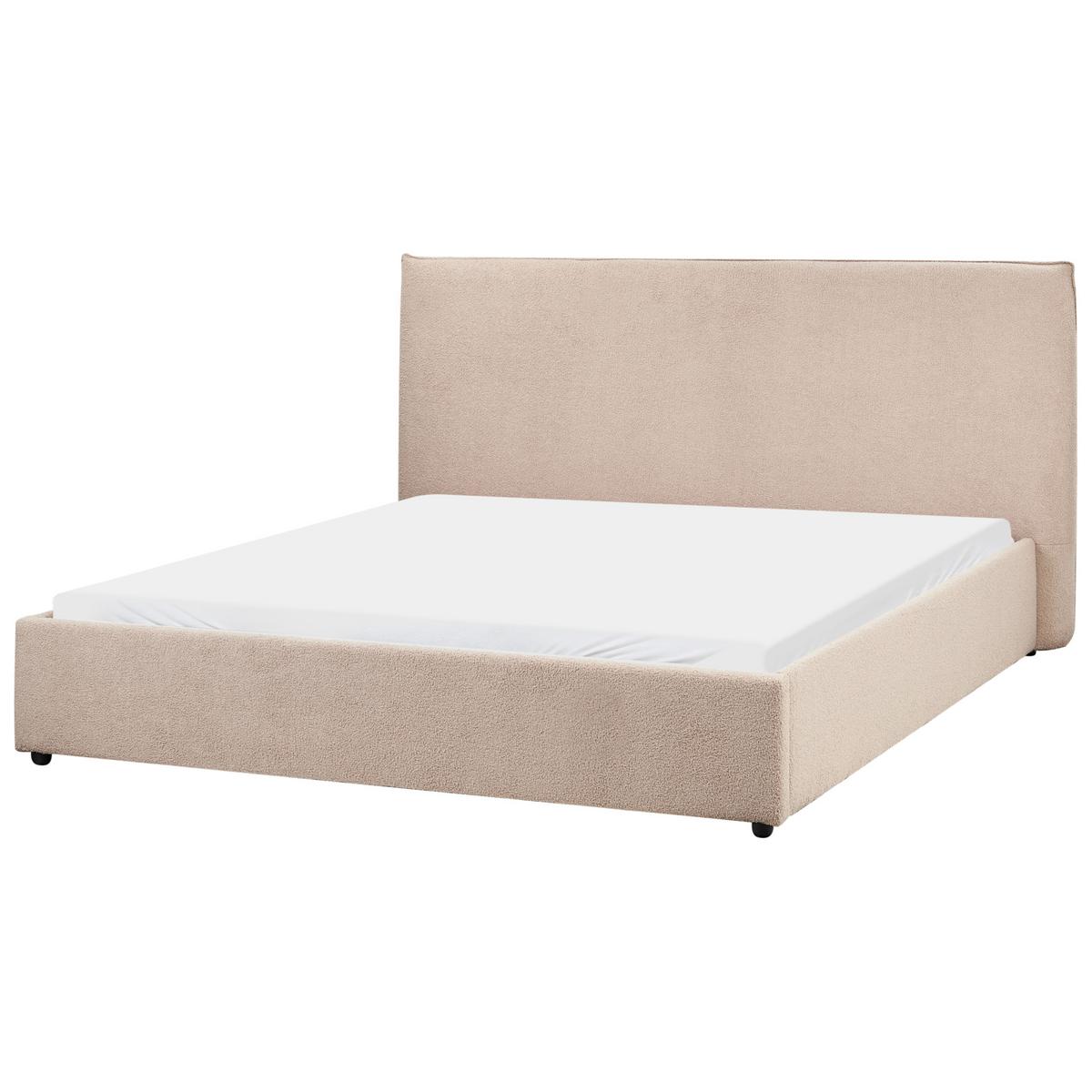BETT mit Lattenrost 160/200 cm Bouclé Taupe Lavaur - Taupe, Textil (160/200cm) - Beliani