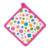 TOPFLAPPEN Bunte Punkte 20/20 cm, Baumwolle wattiert - Pink, Textil (20/20cm) - Homescapes