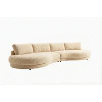 BIG SOFA PADANA Beige Flachgewebe - Beige/Schwarz, Kunststoff/Textil (410/86/166cm) - KAWOLA