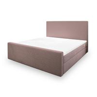 BOXBETT ALORIA 200x200 cm mit Matratze und Topper, H2+H3 - Rosa - Rosa, Holz (200/200cm) - MASSENO