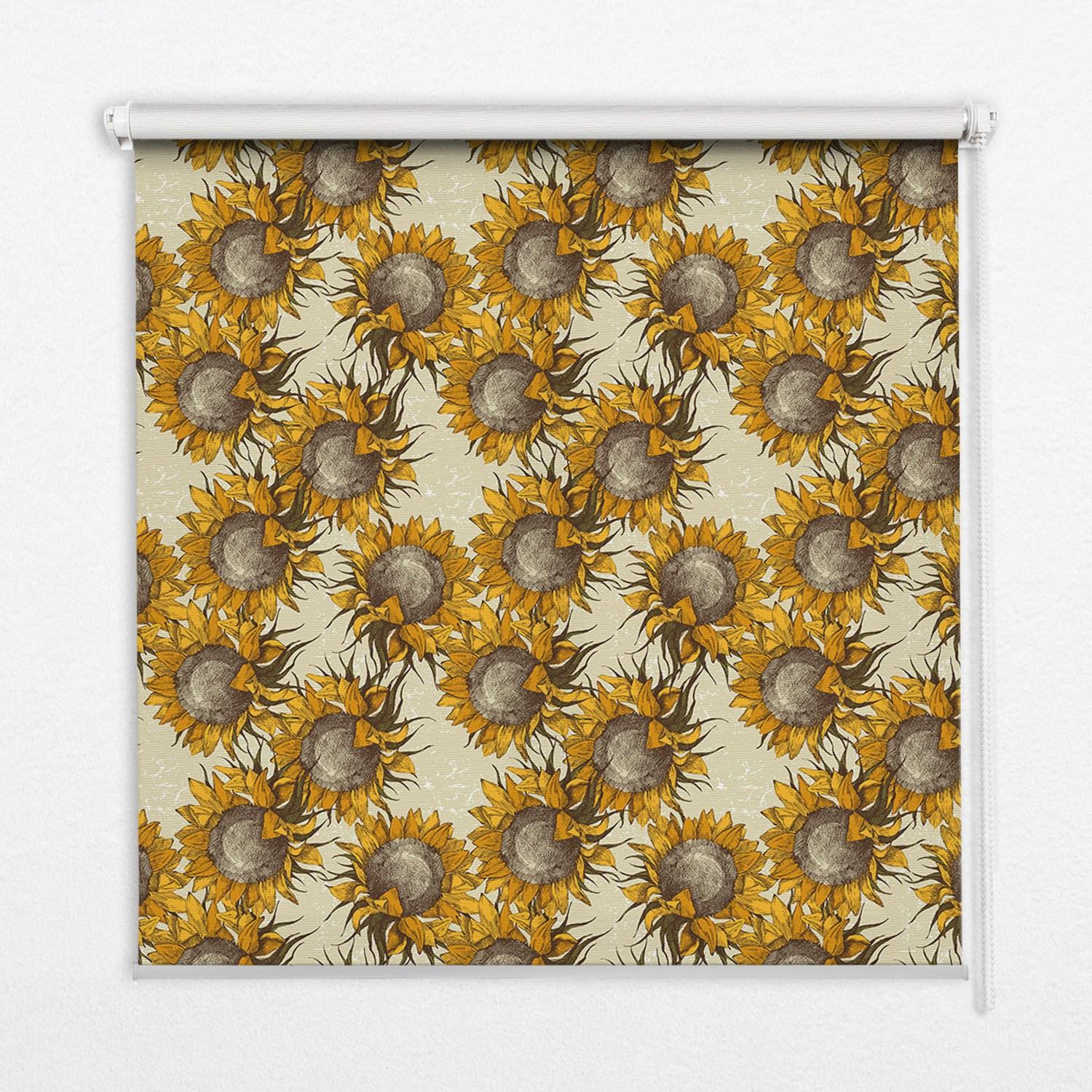 INNENROLLO - Fensterrollo - Rollo - 60x40 cm - Sonnenblume - Gelb, Kunststoff (60/140/0.5cm) - TULUP