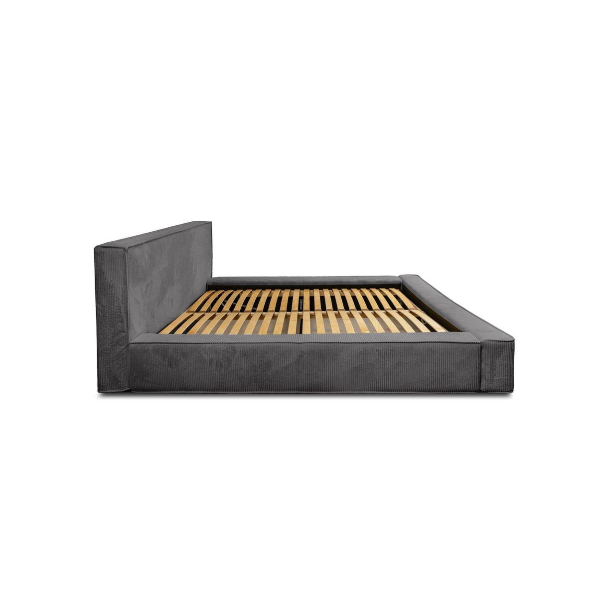 POLSTERBETT Modesto In Lincoln - Anthrazit, Holzwerkstoff/Textil (180/200cm) - Fun Möbel