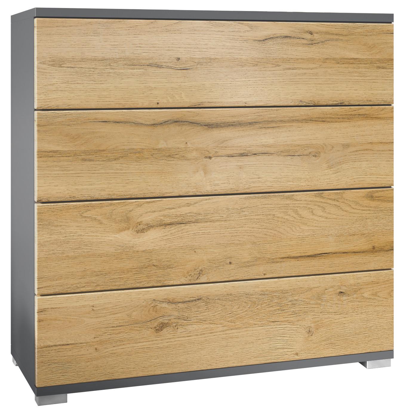 KOMMODE Pavos Eiche Natur - Eichefarben, Holzwerkstoff (76/76/35cm) - Vladon