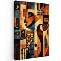 LEINWANDBILD Figuren - Abstrakt - Symbole Deko Wohnzimmer 20x30 cm - Terracotta, Textil (20/30cm) - MuchoWow