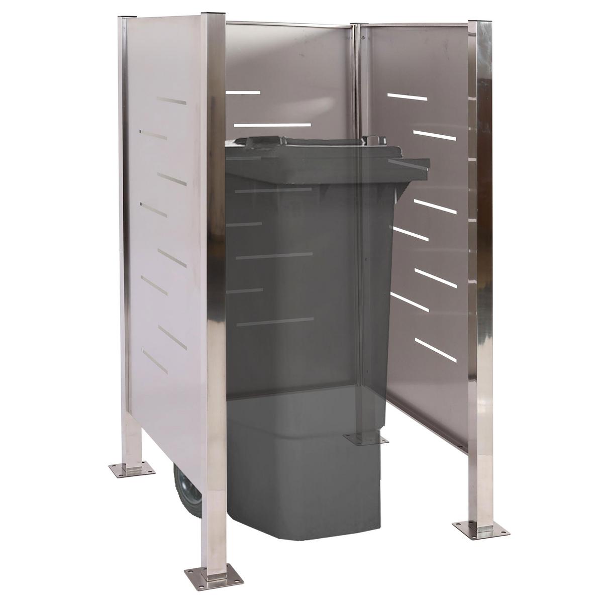 MÜLLTONNEN-ZAUN METALL Silber - Silberfarben, Metall (85/150/85cm) - MCW