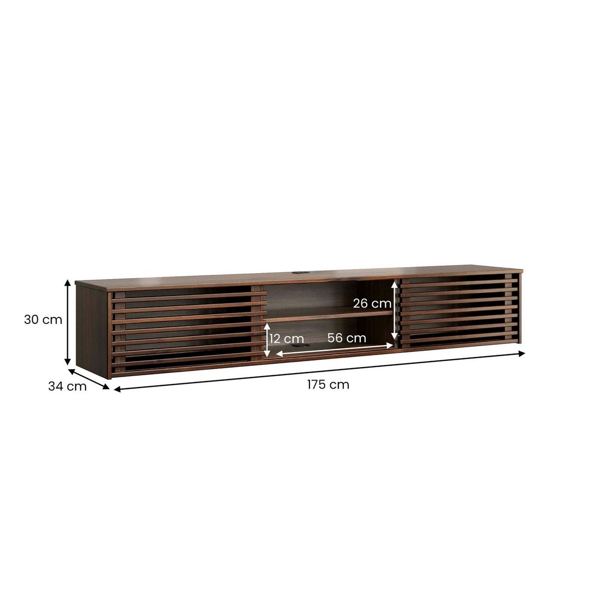 LOWBOARD RIAN nussbaum - Nussbaumfarben, Holz (175/30/34cm) - IDIMEX