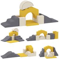 SOFTPLAY-SET 7er Set Samt PU-Schaumstoff Gelb - Gelb, Textil (40/50cm) - AIYAPLAY