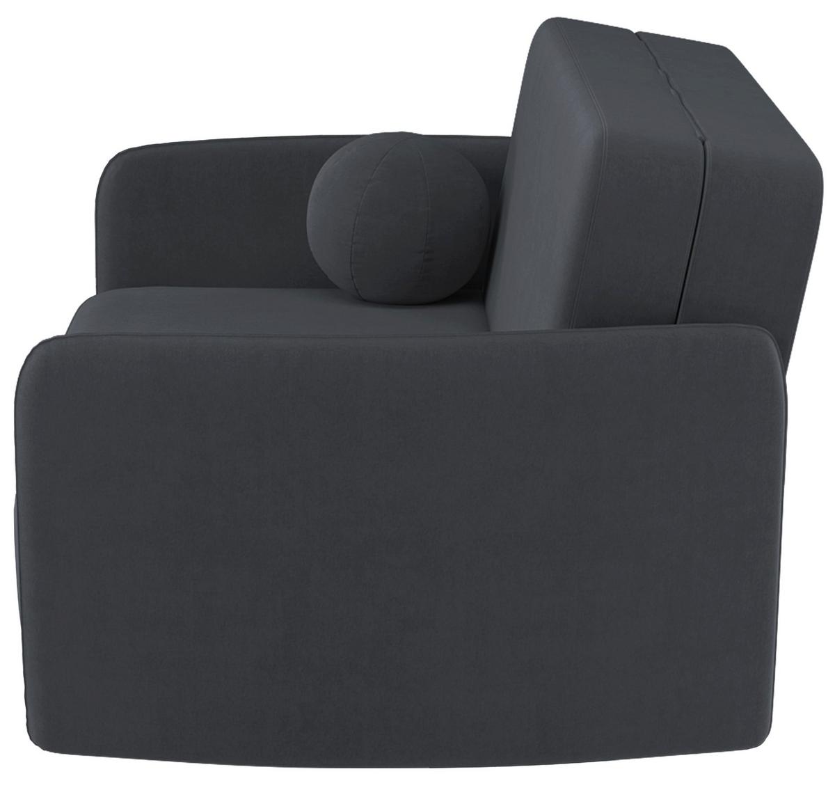 SCHLAFSOFA Paxi 145 cm - Dunkelgrau/Schwarz, Textil/Metall (145/84/106cm) - Selsey