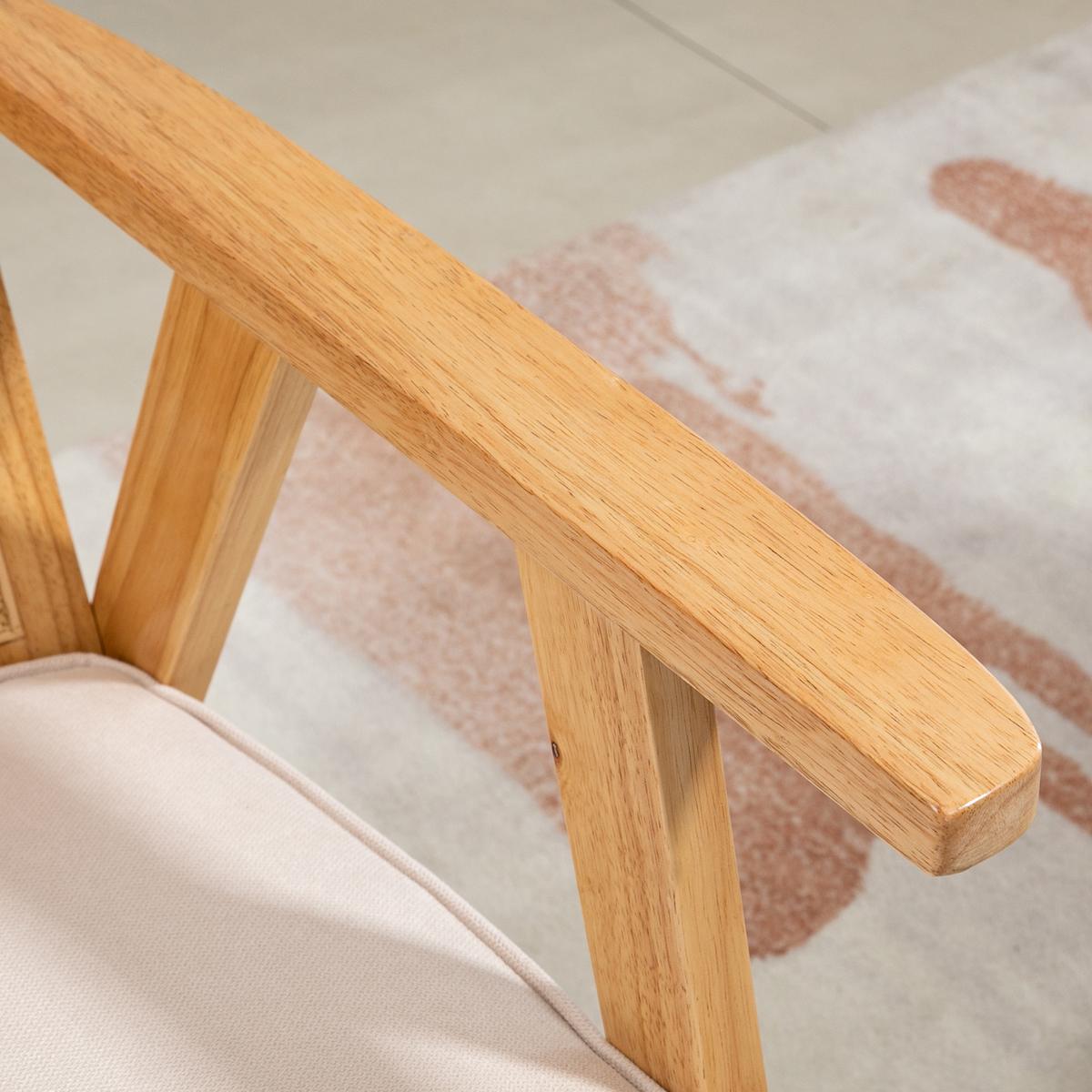 SESSEL Wohnzimmer Relaxsessel mit Armlehnen, Sitzkissen, Rattan-Rückenlehne - Weiß, Kunststoff (63/78/69cm) - HOMCOM