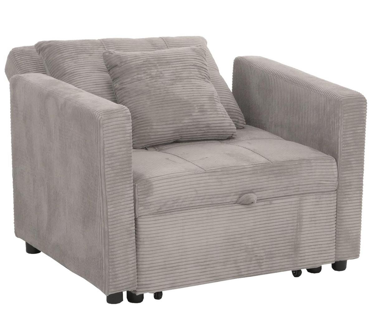 SCHLAFSESSEL Hellgrau - Hellgrau, Textil (100/86/88cm) - MCW