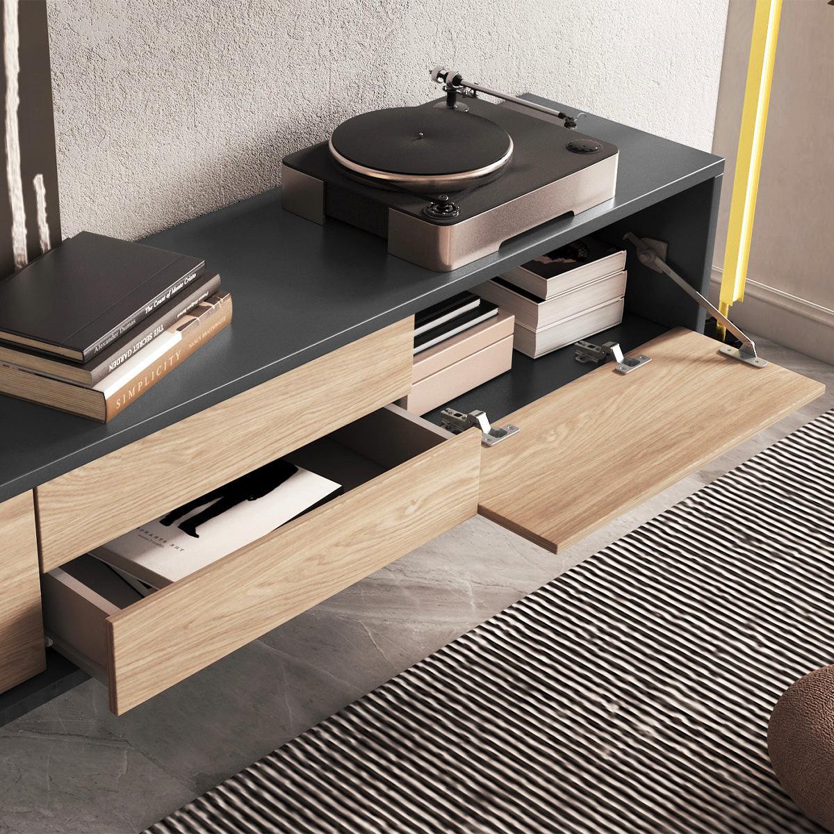 TV-MÖBEL Idra Holz und Grau - Braun, Holzwerkstoff (180/32/36cm) - Petits-meubles