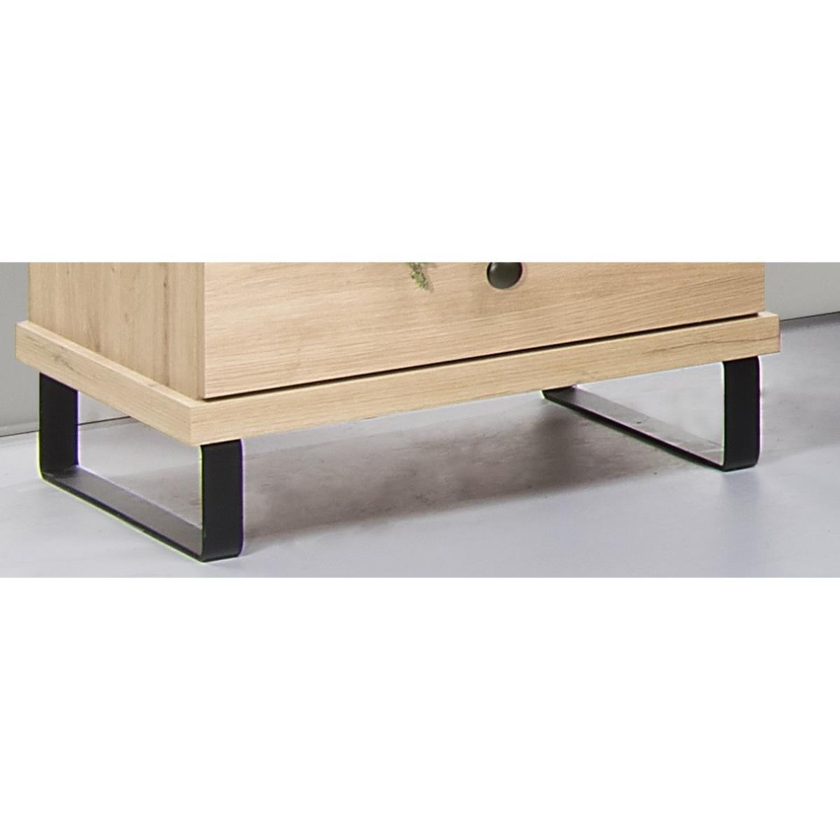 DREHTÜRENSCHRANK Caya mit zwei Türen und Metallbeinen, eiche Artisan - Schwarz/Eiche Artisan, Holzwerkstoff/Metall (86/201/58cm) - Beautysofa