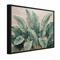 BILDER mit Rahmen Blätter Abstrakt Grün 120x80 cm - Multicolor, Holzwerkstoff (120/80cm) - Wallarena
