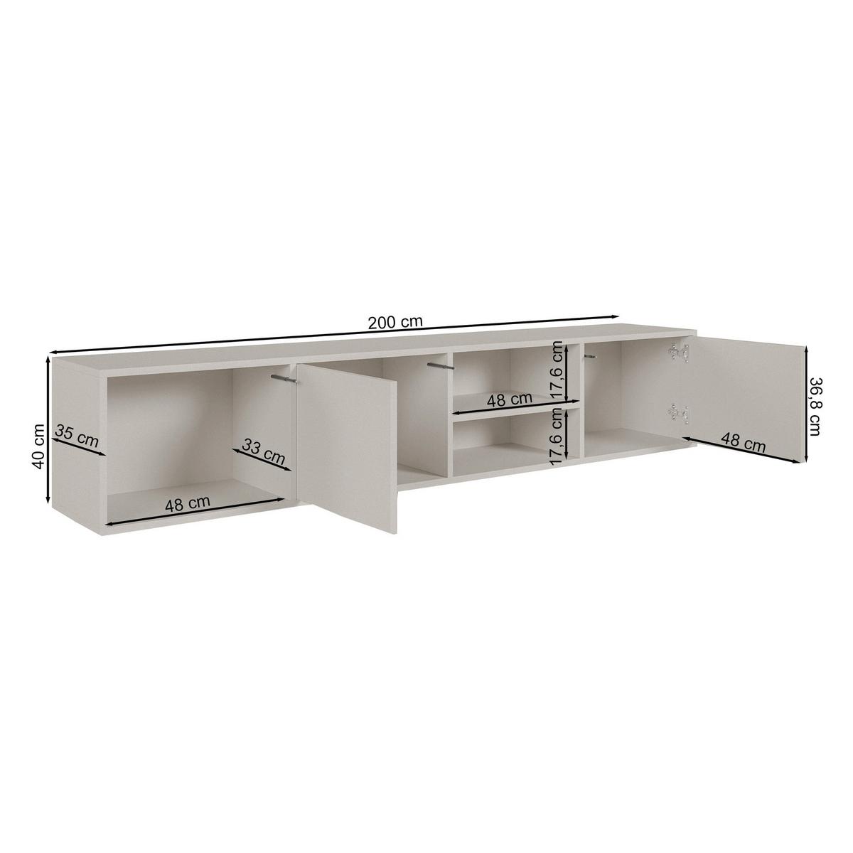 TV-HÄNGEBOARD Sanva WARMIA WALNUSS 200 CM - Dunkelbraun, Holzwerkstoff (200/40/35cm) - Selsey