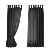 VORHANG 2ER SET POTSDAM HxB 175x140 cm Schwarz - Schwarz, Textil (140/175cm) - Gardinenbox
