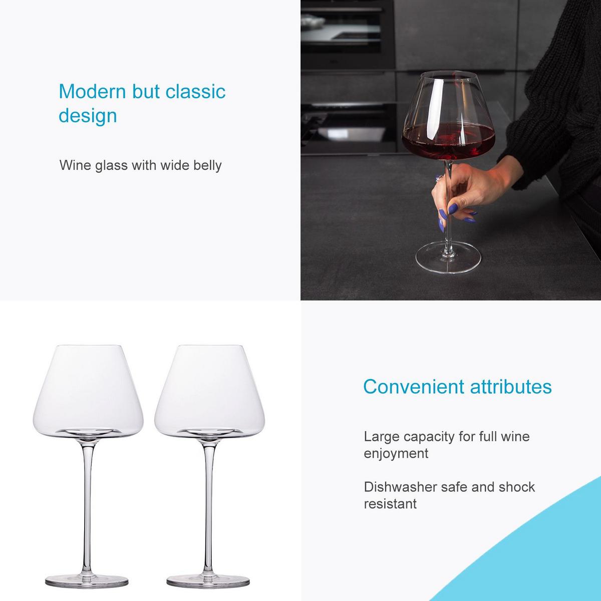 WEINGLÄSER 600 ml (4er Set) - Transparent, Glas (0.6L) - Intirilife