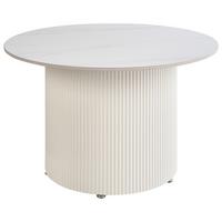 COUCHTISCH Beige Leona - Beige/Weiß, Stein (70/70/43cm) - Beliani