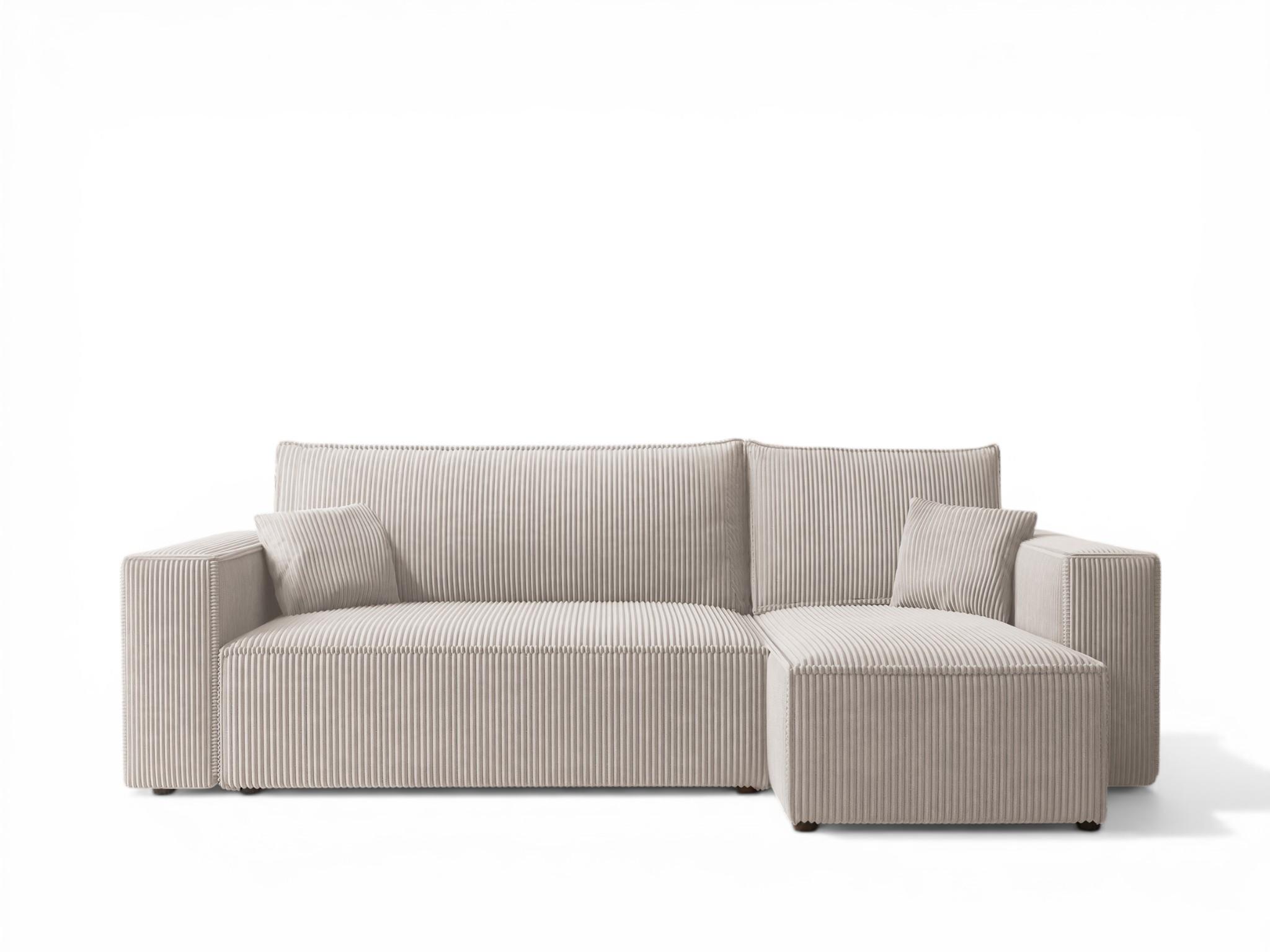 ECKSOFA Adara Mit Schlaffunktion - Weiß, Holzwerkstoff/Textil (145/244cm) - Fun Möbel