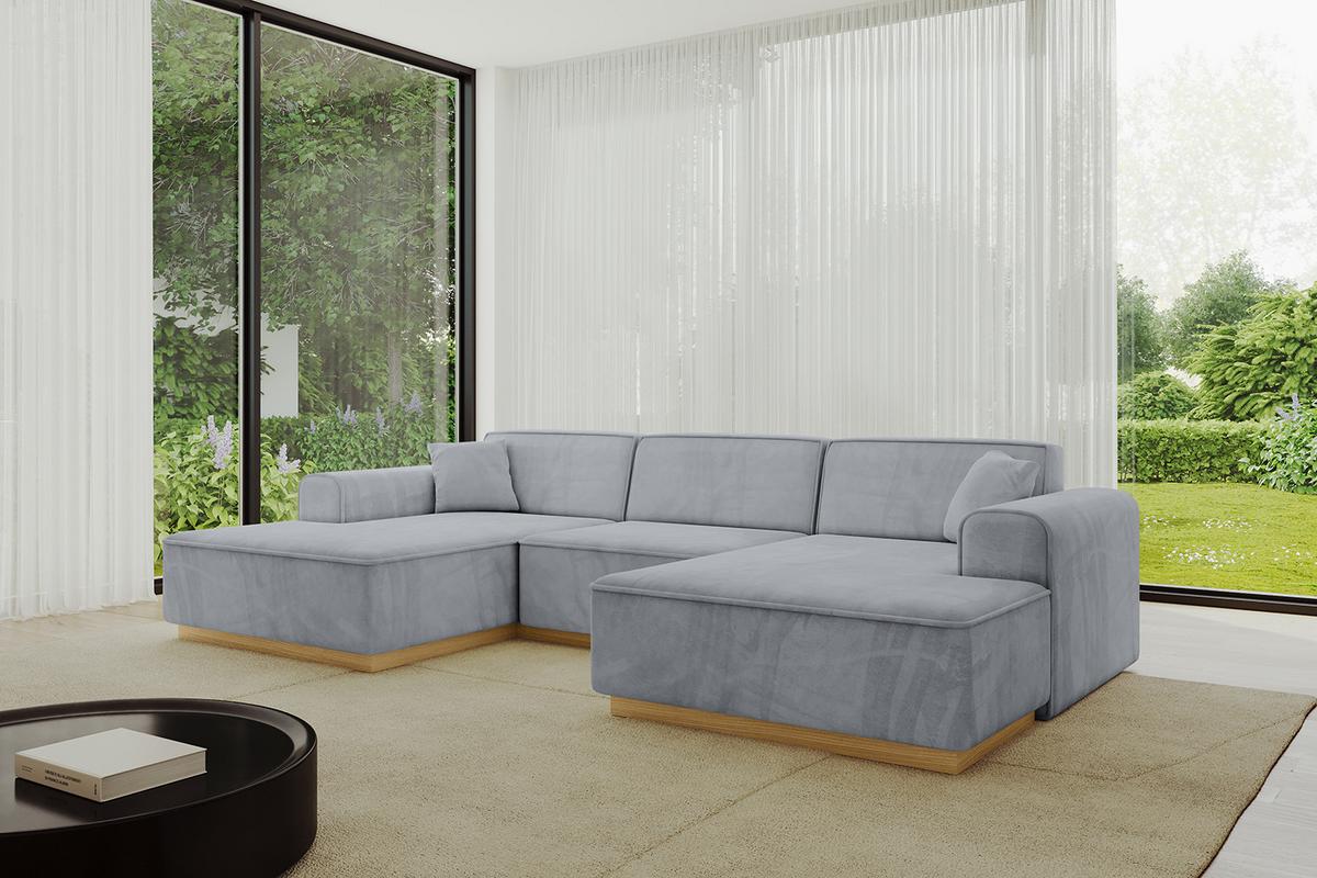 WOHNLANDSCHAFT IREA-U1-v2 - 301x165x80 cm Grau - Titanfarben, Holzwerkstoff/Textil (301/80/165cm) - ALTDECOR