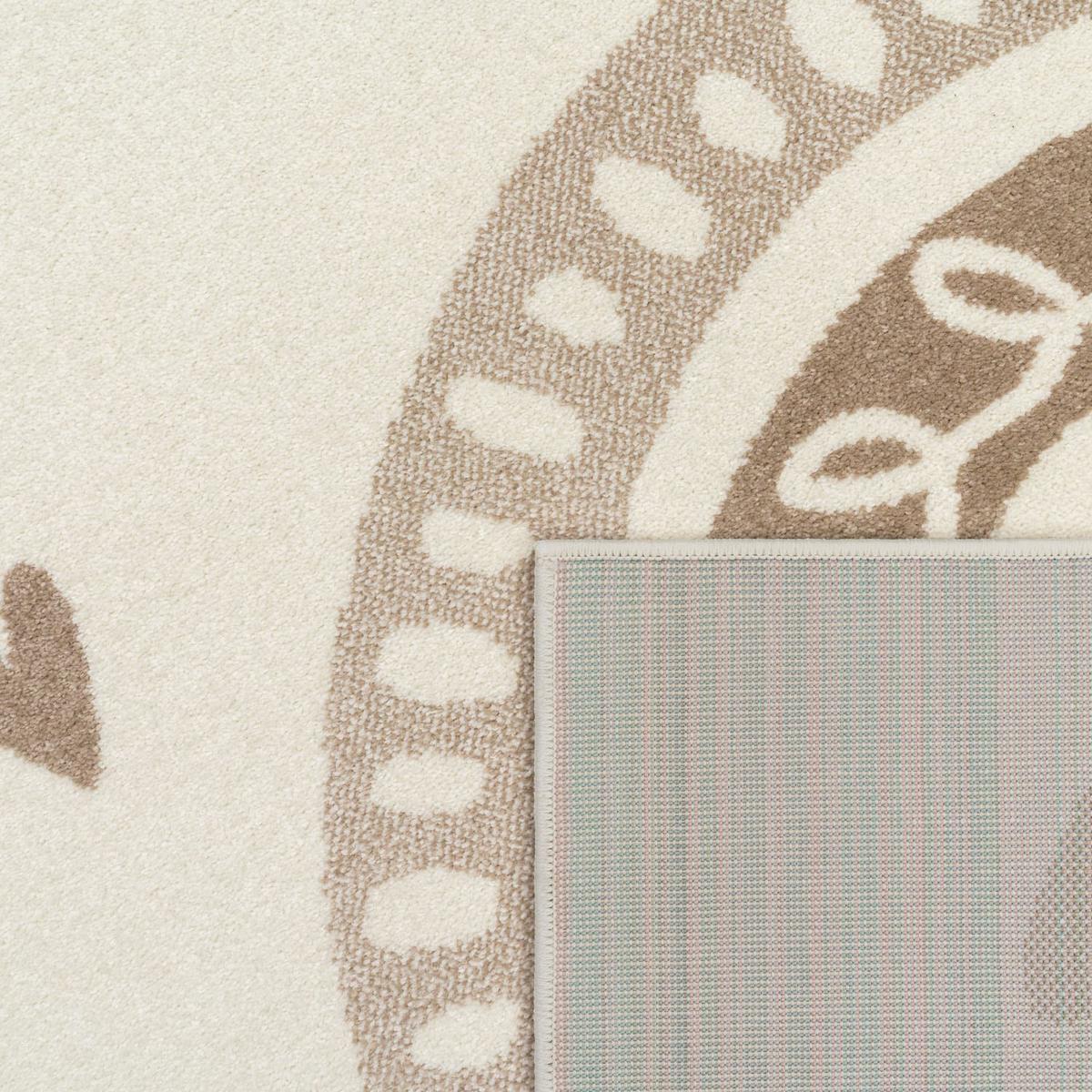 KINDERTEPPICH, mit Regenbogen-Motiv, Beige, Ø 200 cm - Beige, Textil (200/200cm) - KADIMA DESIGN