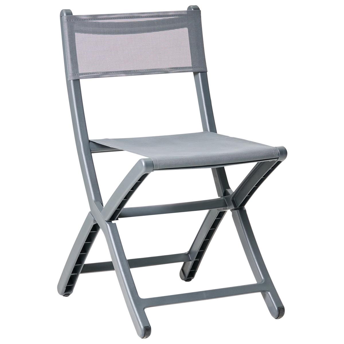 GARTENSTUHL 4er-Set Dunkelgrau Talca - Dunkelgrau, Kunststoff (45/83/53cm) - Beliani
