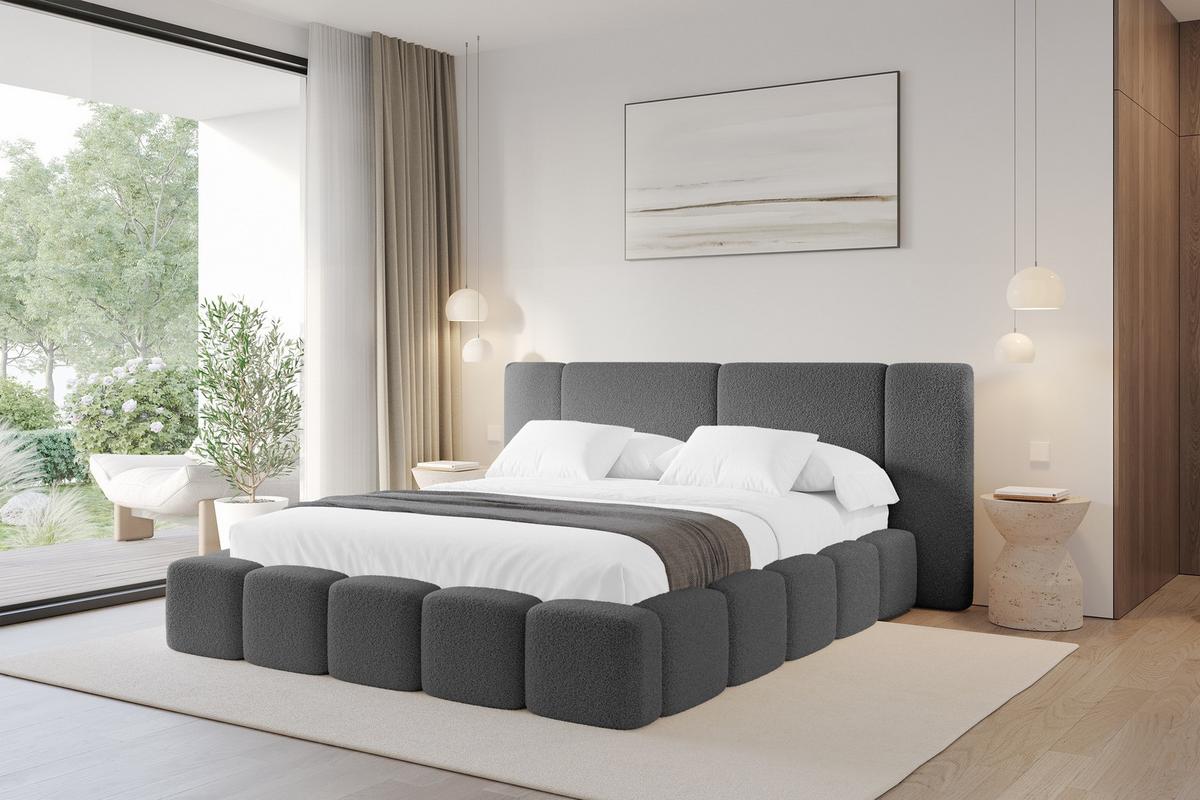 POLSTERBETT mit Bettkasten und Lattenrost, Bett mit Matratze H3/H4 - NILO 120x200 Grau - Greige, Holzwerkstoff/Textil (120/200cm) - ALTDECOR