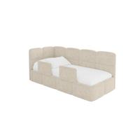 EINZELLBETT Jugendbett mit Bettkasten und Matratze H3/H4, Rechts - KIVY 80x200 Beige - Naturfarben, Holzwerkstoff/Textil (80/200cm) - ALTDECOR