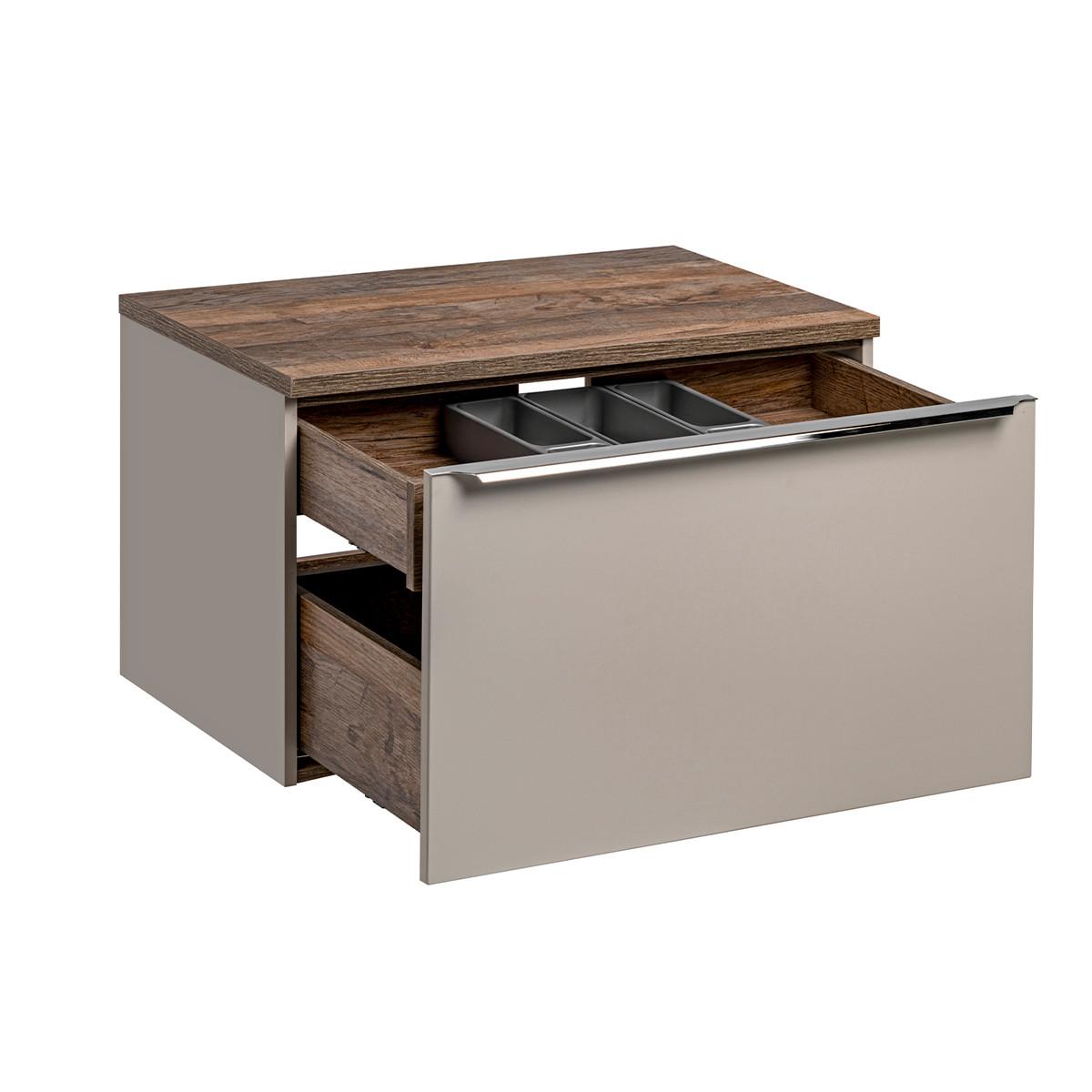 WASCHTISCHUNTERSCHRANK 80cm Éros Taupe - Taupe, Holzwerkstoff (80/48/46cm) - Petits-meubles