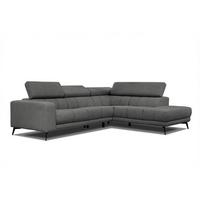 ECKSOFA MORELLO 5-Sitzer, dunkelgrau - Dunkelgrau/Schwarz, Holzwerkstoff/Textil (287/228cm) - Wozimo