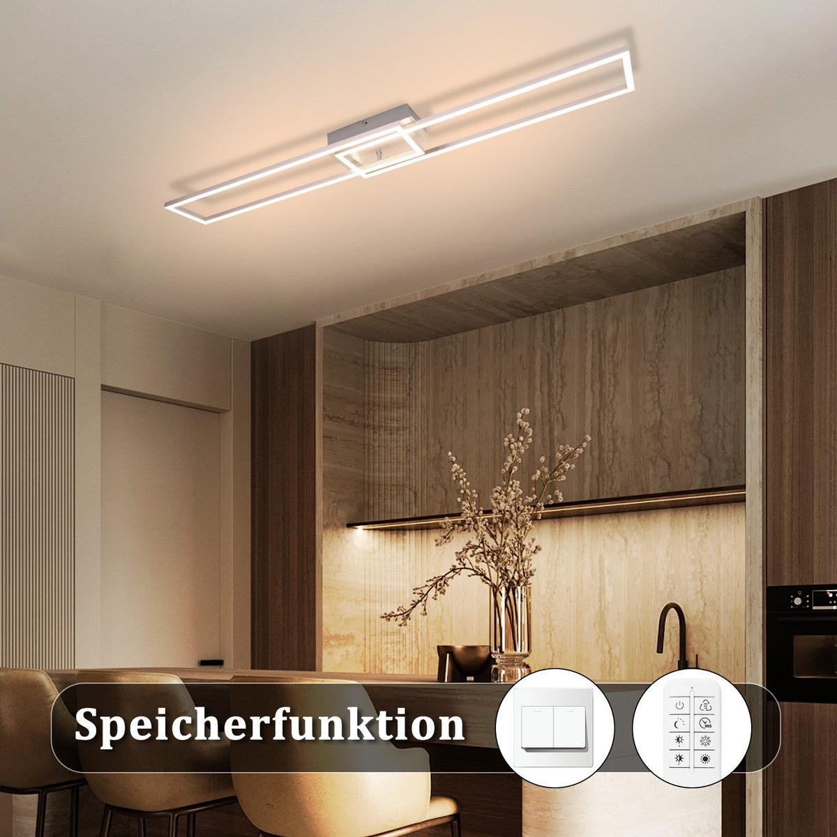 LED-DECKENLEUCHTE Lusk 18.5/102.5/7.3cm - Silberfarben, Metall (102.5/18.5/7.3cm) - Nettlife