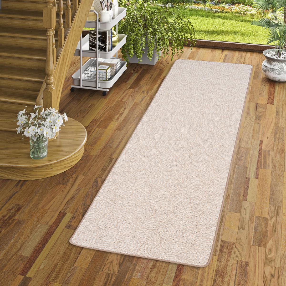 LÄUFER FEINSCHLINGE DESIGNER TEPPICH CIRCLE - Beige, Textil (100/200cm) - Snapstyle