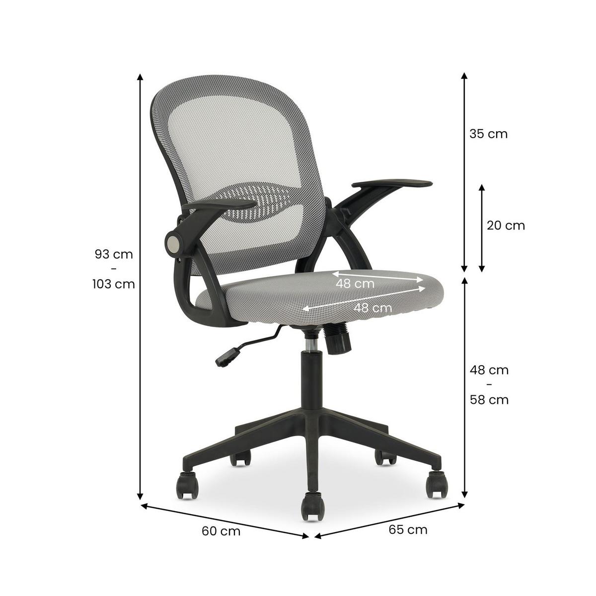 BÜRODREHSTUHL EREN grau - Grau, Textil (63/102/61cm) - IDIMEX