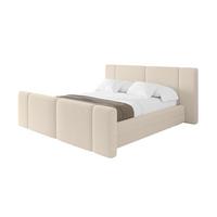 POLSTERBETT mit Bettkasten, Fußteil und Lattenrost, Bett mit Matratze H3/H4 - TEVO-Z 140x200 Dunkelbeige - Cappuccino, Holzwerkstoff/Textil (140/200cm) - ALTDECOR