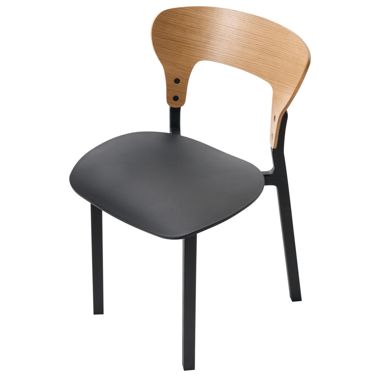 ESSZIMMERSTUHL 2er-Set Schwarz Walden - Braun, Holzwerkstoff (48/79/52cm) - Beliani