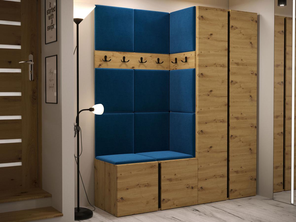 GARDEROBEN-SET Orion III - Blau/Eiche Artisan, Holzwerkstoff/Kunststoff (158/186/46cm) - MIRJAN24