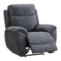 RELAXSESSEL Dolce, Fernsehsessel mit Relaxfunktion, 98 cm, Dunkelgrau, Velours - Dunkelgrau, Textil (98/106/100cm) - Beautysofa