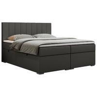 BOXBETT LOPE 120/200 - Dunkelgrau Kunstleder - H4 - Dunkelgrau, Holz/Textil (120/200cm)