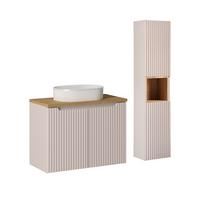 BADMÖBEL 80cm Riva 2er-Set Kaschmir - Kaschmir, Holzwerkstoff (80/57/40cm) - Petits-meubles