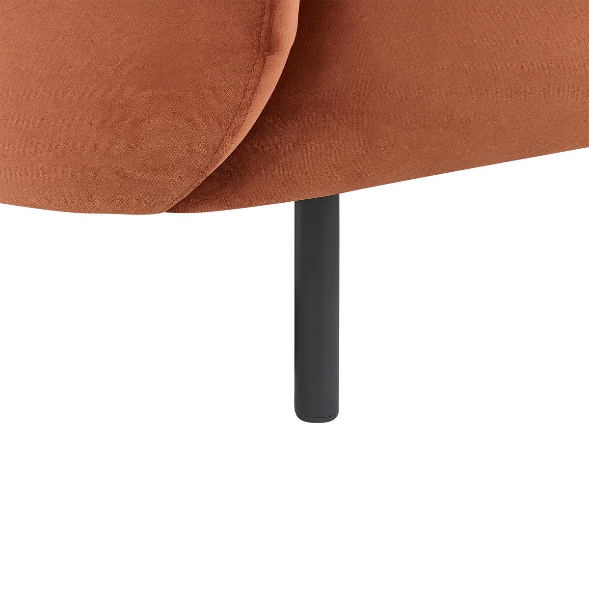 2-SITZER-SOFA Samtstoff orange/schwarz Loen - Schwarz/Orange, Textil (155/79/70cm) - Beliani