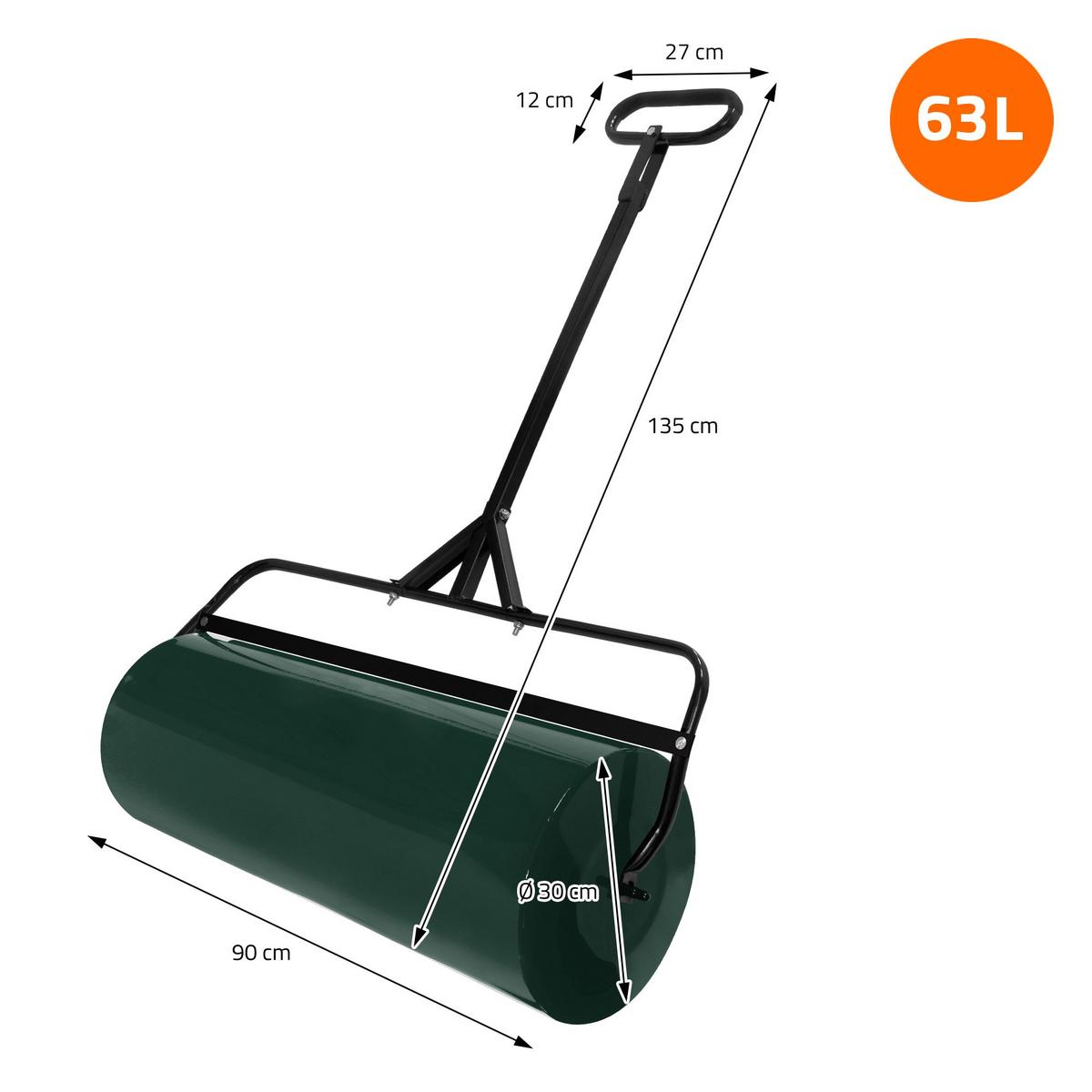 RASENWALZE befüllbar 63 Liter Grün aus Stahl - Grün, Metall (90/135/30cm) - ECD-Germany