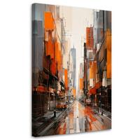 LEINWANDBILD Abstraktion 40x60cm - Orange, Textil (40/60cm) - Feeby
